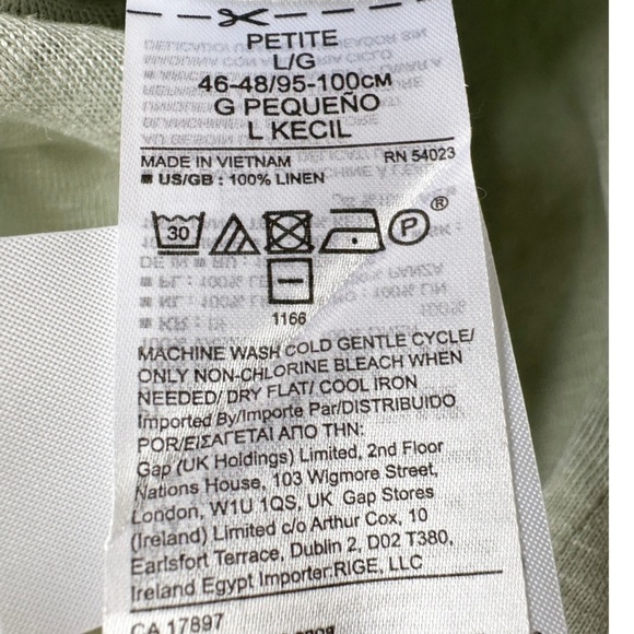Banana Republic Mint Green 100% Linen Tank Top Size Large Petite - Picture 3 of 4